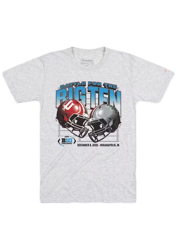 Big Ten Ash Homefield 2025 Championship Head to Head Helmet Short Sleeve T Shirt