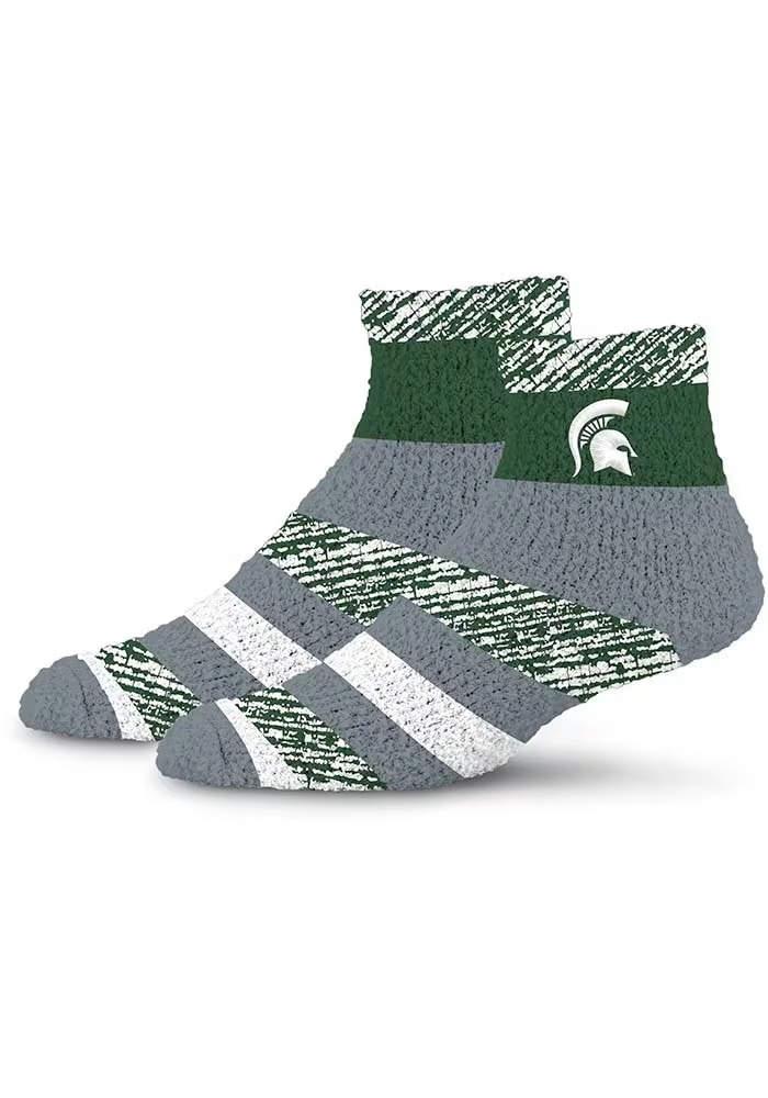 Rainbow RMC Michigan State Spartans Womens Quarter Socks - Green