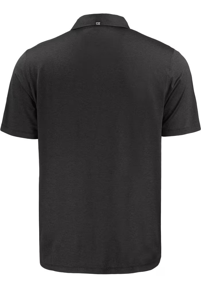 Mens Big Ten Black Cutter and Buck Coastline Eco Short Sleeve Polo Shirt