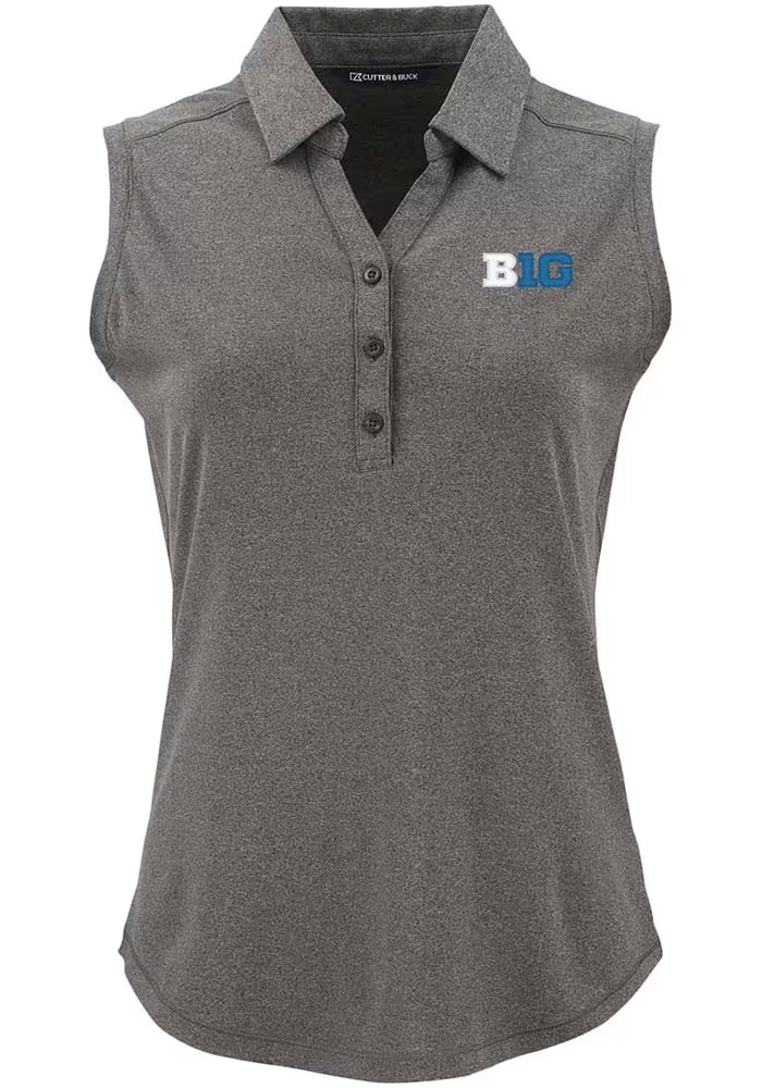 Womens Big Ten Black Cutter and Buck Forge Eco Polo Shirt