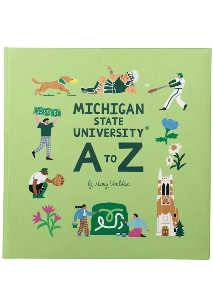 Green Michigan State Spartans University A to Z Children's Book