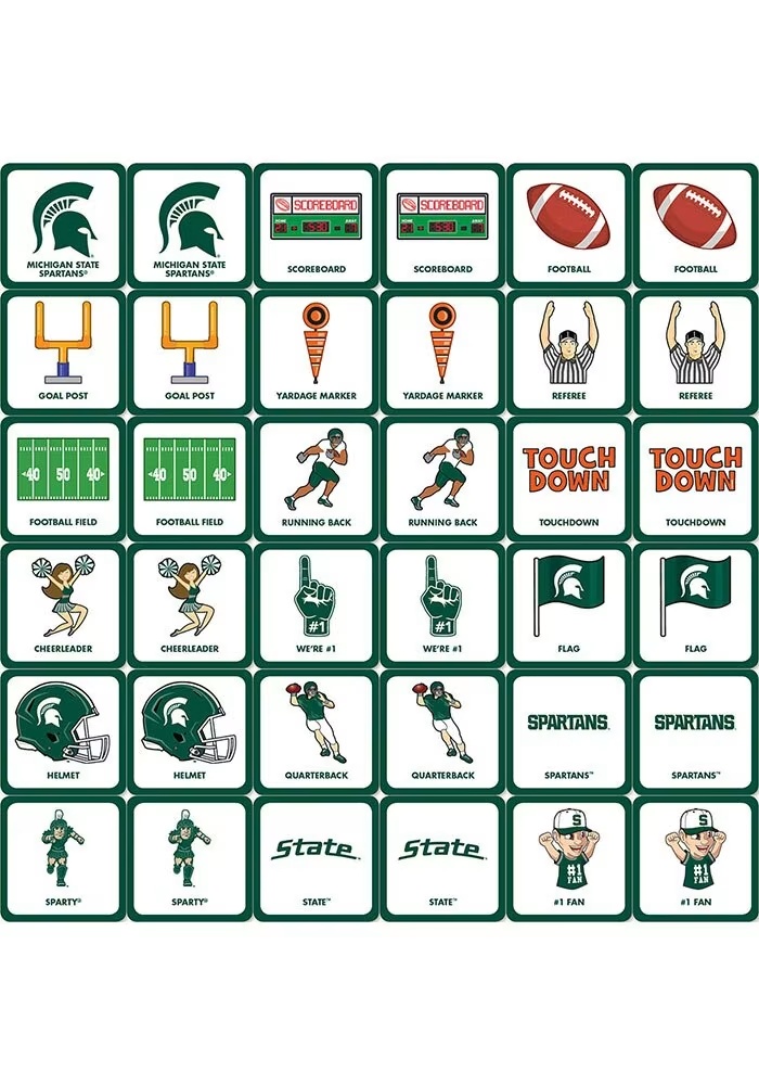 Green Michigan State Spartans Matching Game