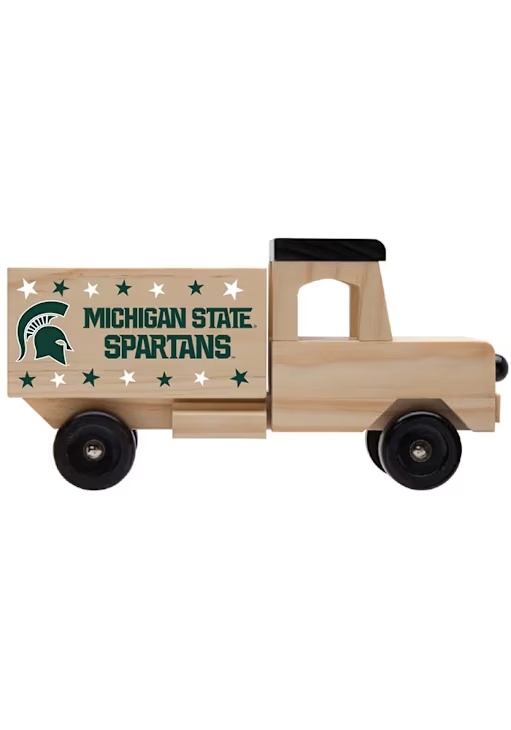 Green Michigan State Spartans Wooden Toy Truck Toy Car