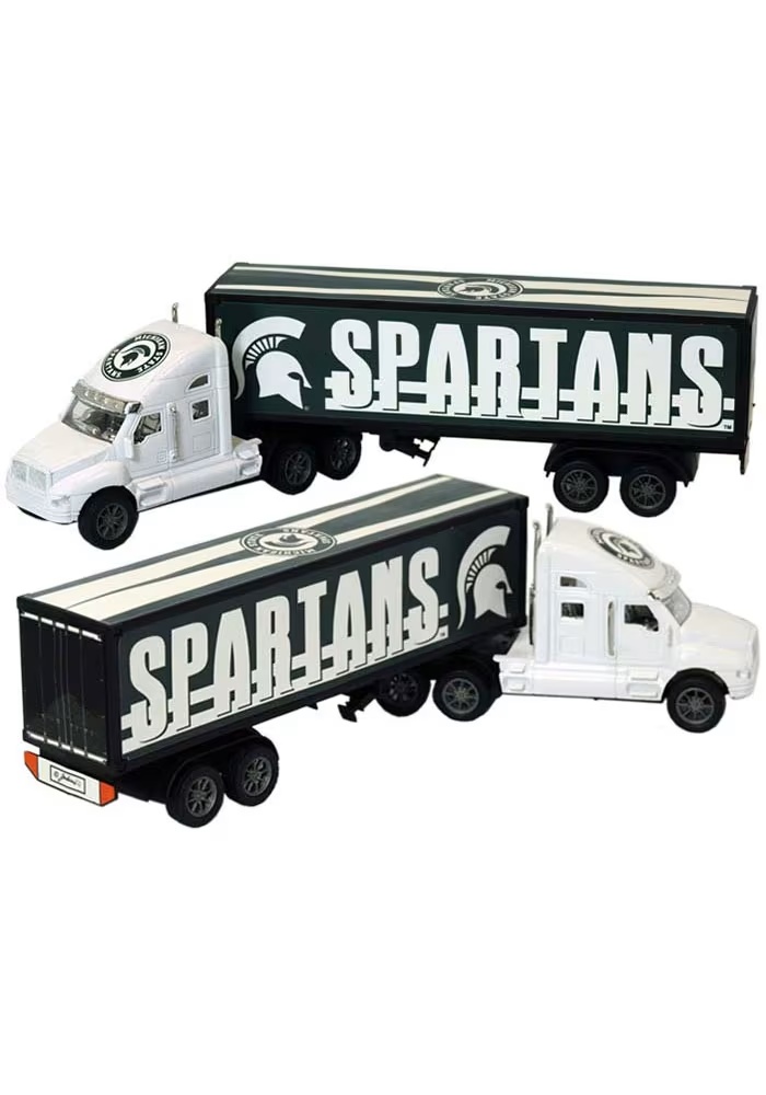 Green Michigan State Spartans WHITE SEMI TRUCK Toy Car