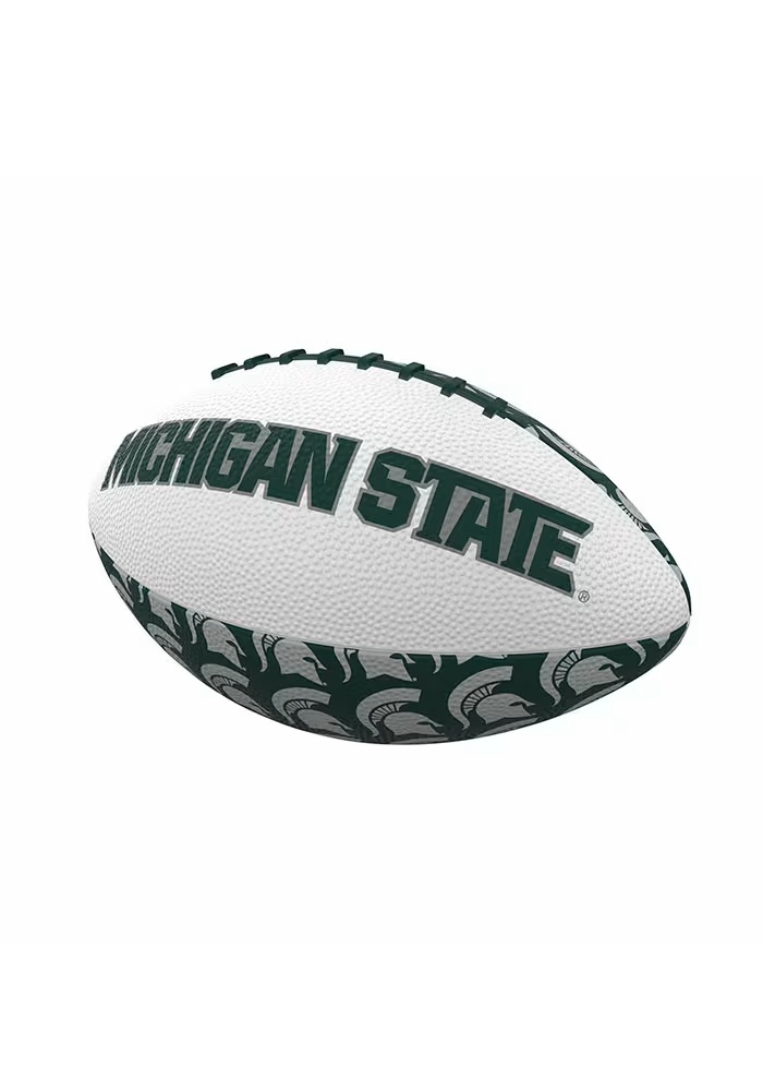 Michigan State Spartans Green Logo Brands Repeating Mini Football