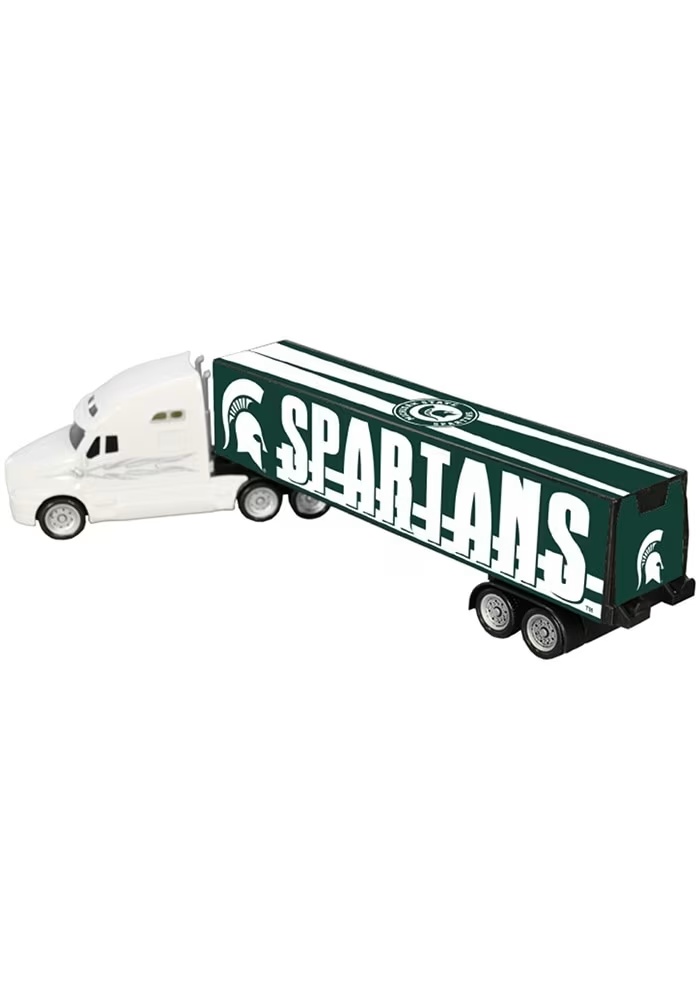 White Michigan State Spartans Pullback Semi Toy Car