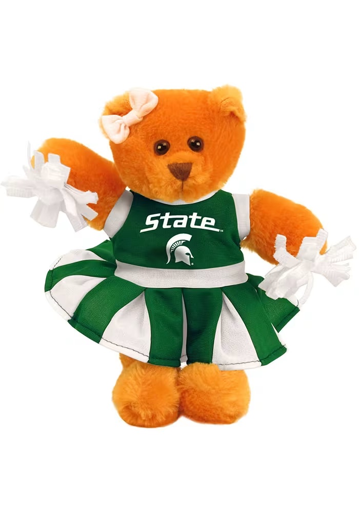 Green Michigan State Spartans 8 Inch Cheer Bear Plush