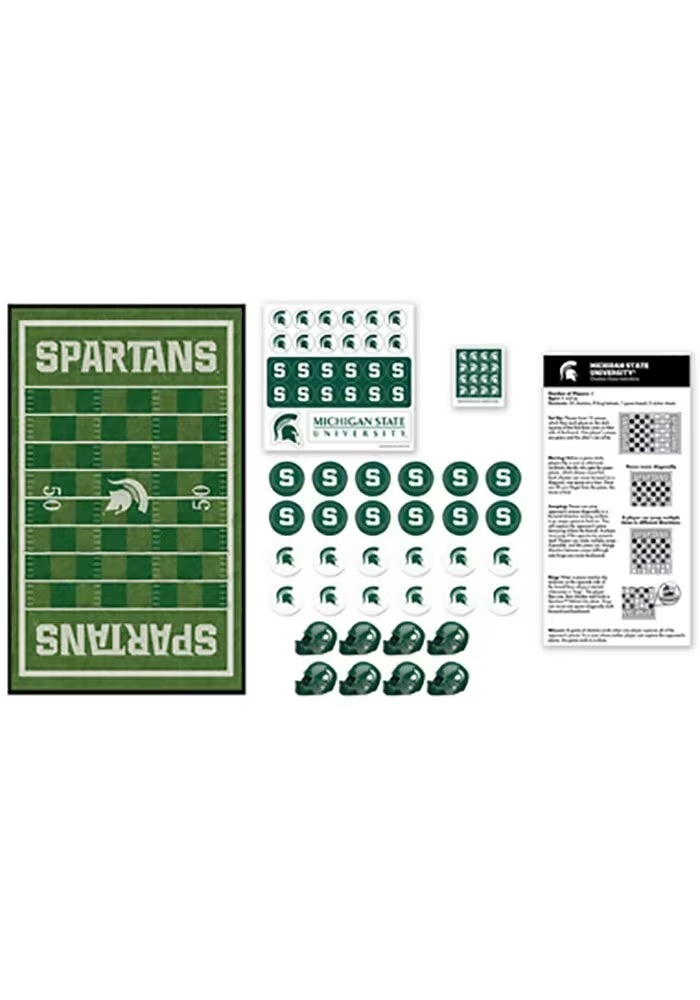 Green Michigan State Spartans Checkers Game