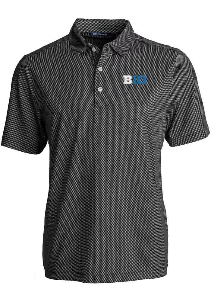 Big Ten Black Cutter and Buck Pike Symmetry Big and Tall Polo