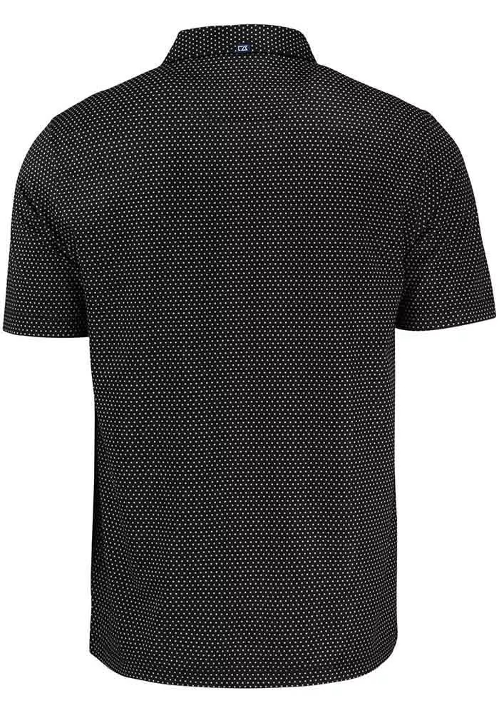 Big Ten Black Cutter and Buck Shadow Check Big and Tall Polo