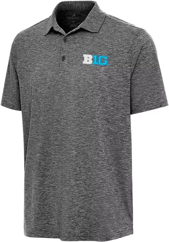 Big Ten Black Antigua Par 3 Big and Tall Polo