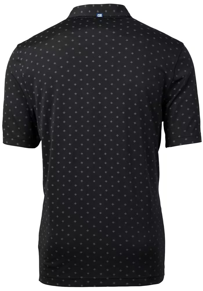 Big Ten Black Cutter and Buck Virtue Eco Pique Tile Big and Tall Polo