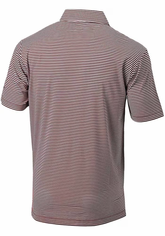 Mens Minnesota Golden Gophers Maroon Columbia Invite Stripe Short Sleeve Polo Shirt