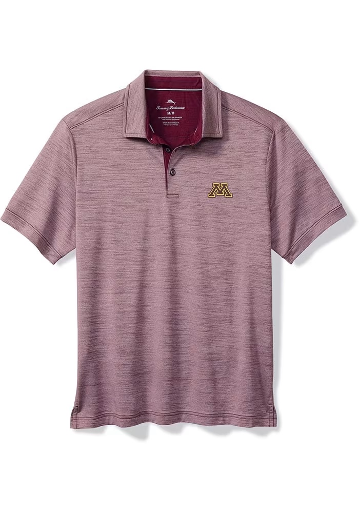 Mens Minnesota Golden Gophers Maroon Tommy Bahama SPORT SAN RAPHAEL Short Sleeve Fashion Polo