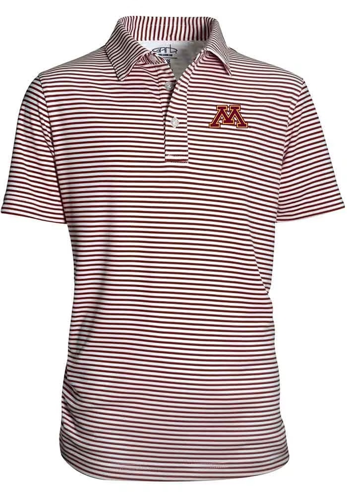 Youth Maroon Minnesota Golden Gophers Carson Striped Short Sleeve Polo Shirt