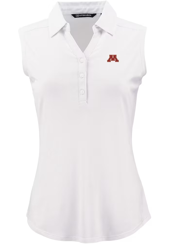 Womens Minnesota Golden Gophers White Cutter and Buck Forge Eco Polo Shirt