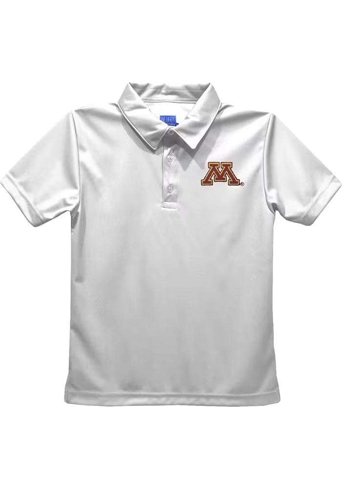 Toddler Minnesota Golden Gophers White Vive La Fete Team Short Sleeve Polo Shirt
